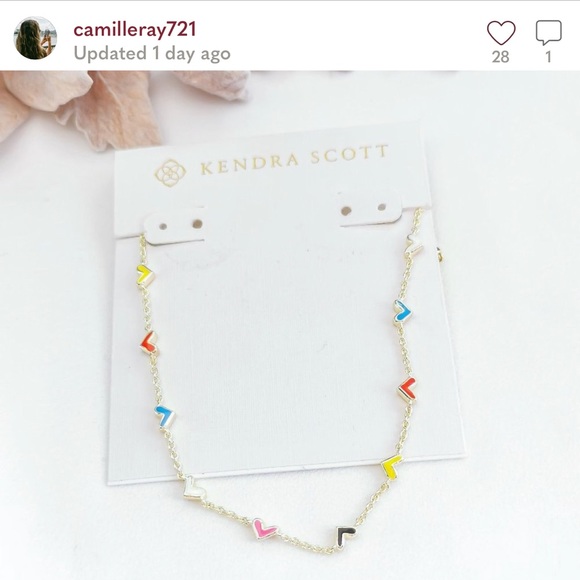 KENDRA SCOTT Haven Heart Necklace In Multi Mix - Picture 13 of 13